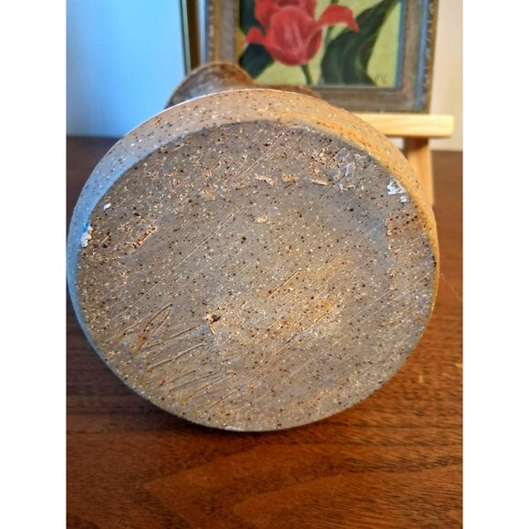 Handmade Vintage Stoneware Pottery Jug With Handle & Spout Rustic Brown & Cream - Picture 6 of 10